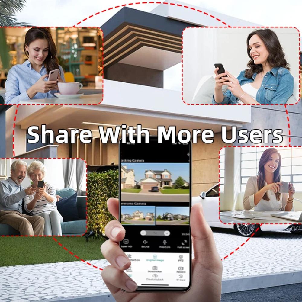 HD 10x Zoom Solar-powered Camera, Dual-lens Three-view Monitoring, PTZ Automatic Tracking CCTV, Wireless WIFI/4G Security Camera