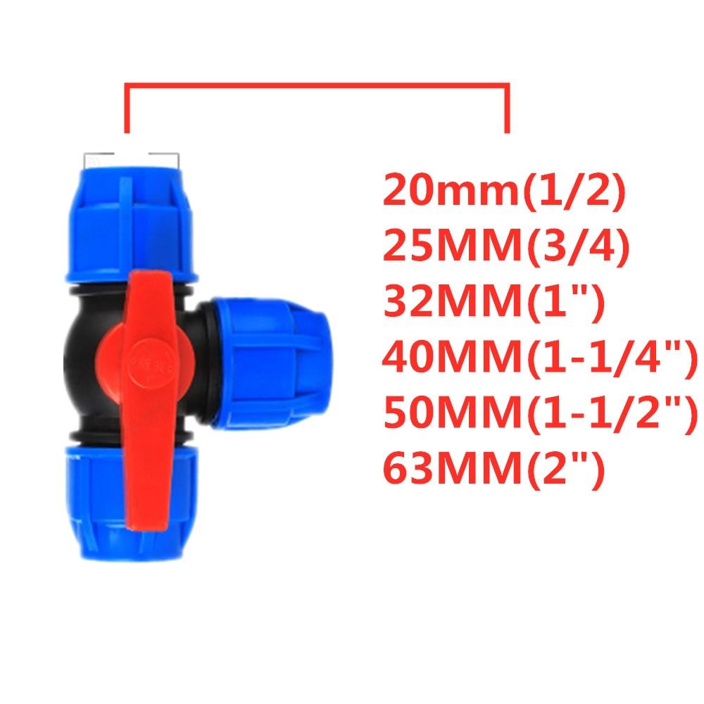 1pcs PE Connector Pipe Fittings 20MM 25MM 32MM Water Tube Direct 1/2" 3/4" 1" Thread Quick Connect Live Joint