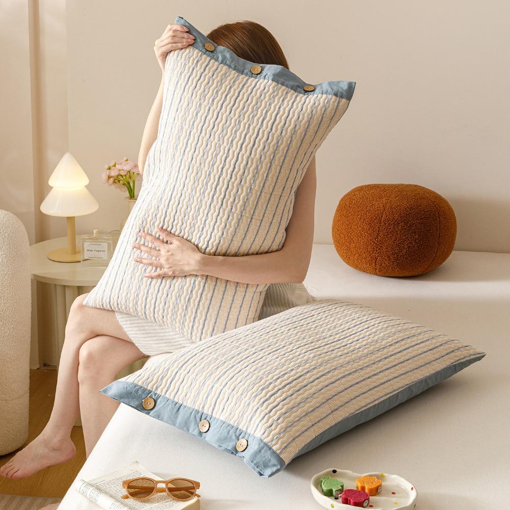 Skin-friendly Envelope-style Plaid Pillowcase Pure Cotton Pillow Cover Fashion Pillowslip  Bedroom