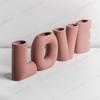 Nordic Ceramic Vases 4-piece Love Vases Living Room Flower Arrangement Decoration Home Decoration Flower Pot Gifts Korean Style