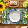 4PCS Watercolor Hydrangea Butterfly Placemats,12x18 Inch Spring Summer Table Mats for Party Kitchen Dining Table Decoration