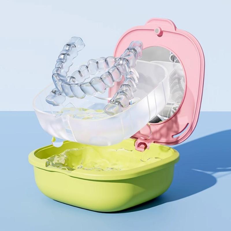 Travel Friendly Dental Appliance Storage Container for Clear Aligners and Retainers Leakproof ABS Materials
