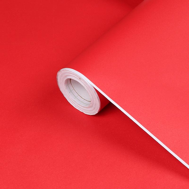 WOKHOME Solid Color Vinyl Self-adhesive Wallpaper Waterproof Contact Paper Wall Sticker Film Wall Papers In Rolls Home Decor