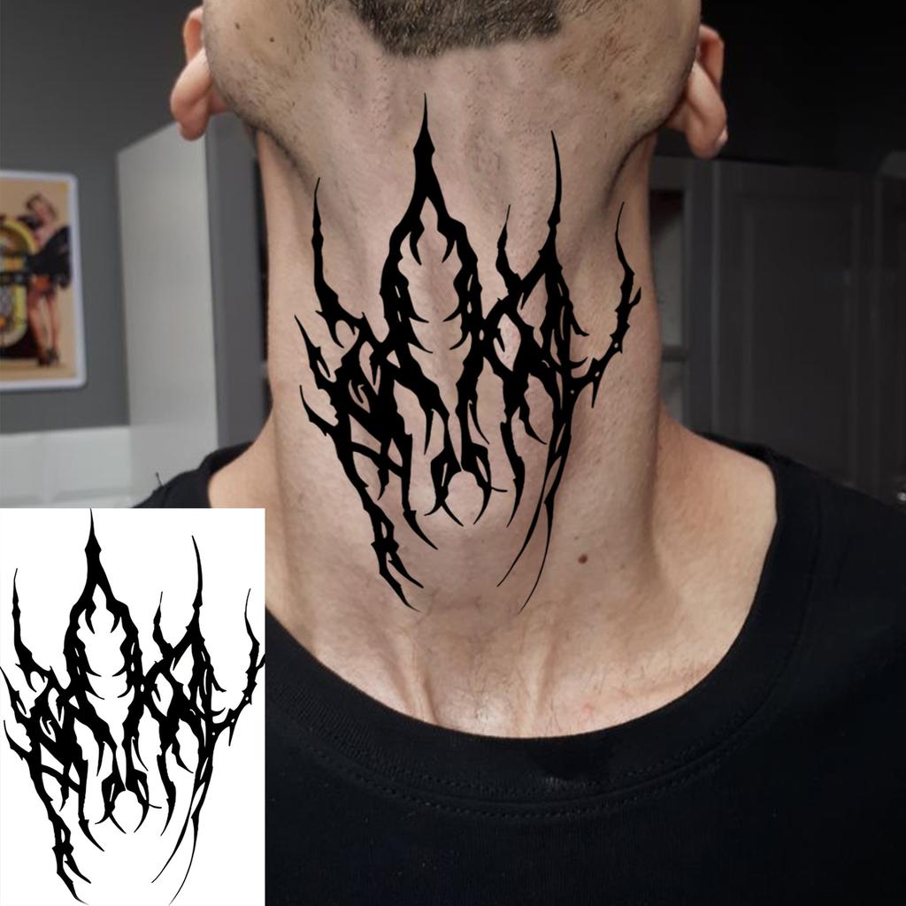 1 Vel Skelet Doornen Anker Tijdelijke Tattoos Voor Volwassen Hand Nek, Halloween Nep Tattoo Sticker Langdurig Realistisch Tatoo