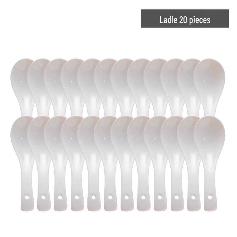 Ceramic Small Soup & Porridge Spoons, 20-Pack