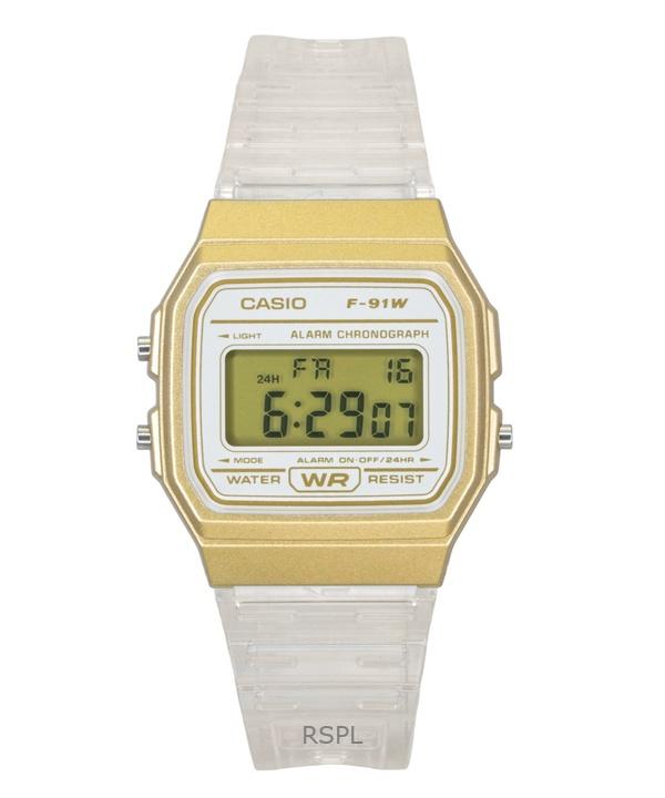 Casio Digital Transparent Resin Strap Quartz F-91WS-7A2 Unisex Watch белый