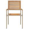 Garden Stackable Chairs 4 Pcs Brown and Beige 54 X 56 X 90 Cm