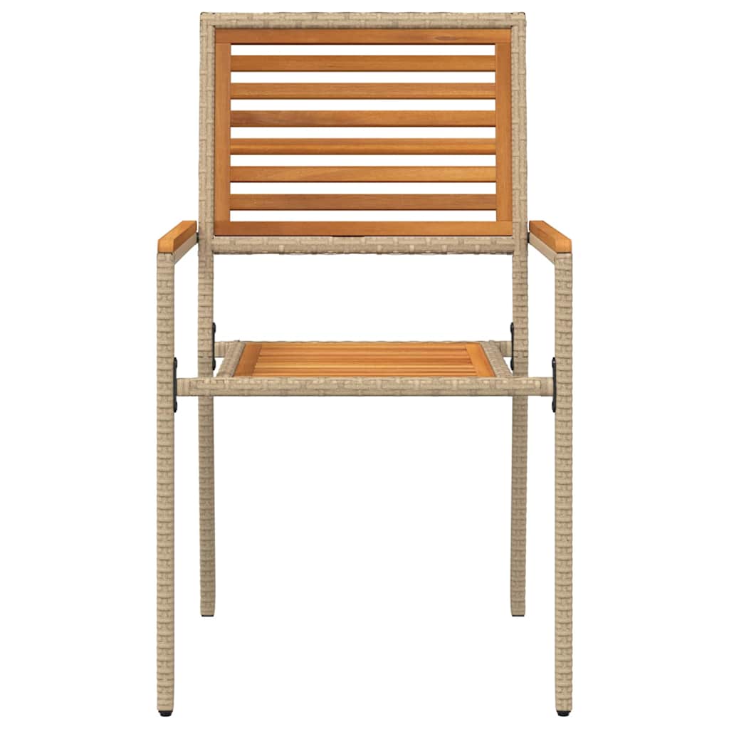 Garden Stackable Chairs 4 Pcs Brown and Beige 54 X 56 X 90 Cm