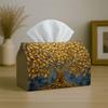 1pc Two Sizes Offered Metallic Golden Tissue Box with Tree of Life Design, a Sturdy Napkin Holder Suitable for Car, Kitchen, Dining, And Home Decorati