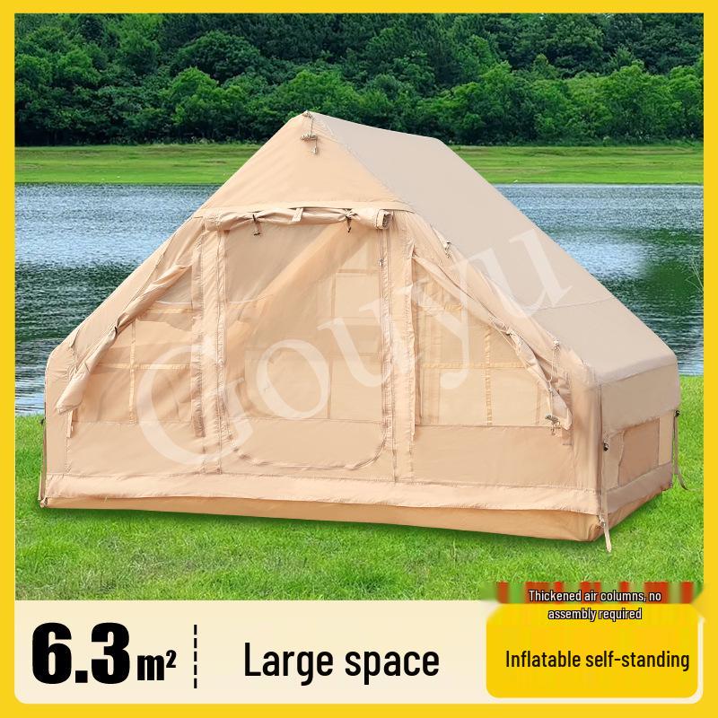 6.3 Sq M Portable Rainproof Inflatable Oxford Cloth Camping Tent