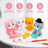 4Pcs Crochet Kit for Beginners DIY Knitting Craft Kit Fun Cat Crochet Set Cute Crocheting Cat with Accessories and Tutorial for