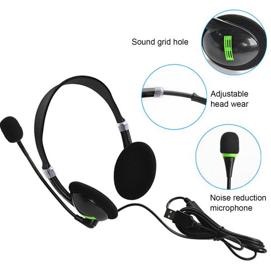 440 kablet hodetelefon bred kompatibilitet Komfortabel iført ABS USB støyreduksjon Stereo Gaming Headset for datamaskin