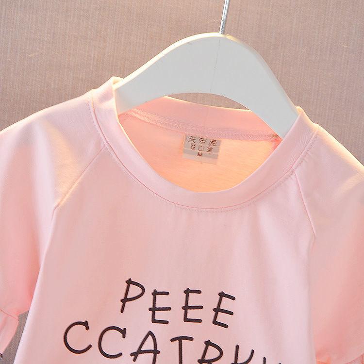 One-year-old Baby Girl Summer Clothes Children's Clothing Female 1-2--3-4 Year Old Short-sleeved Two-piece Baby Suit