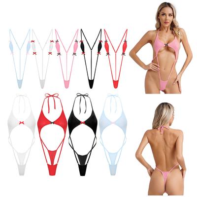 Badedrakt i ett stykke for kvinner Bikinitrange Monokini badetøy Sexy teddyundertøy
