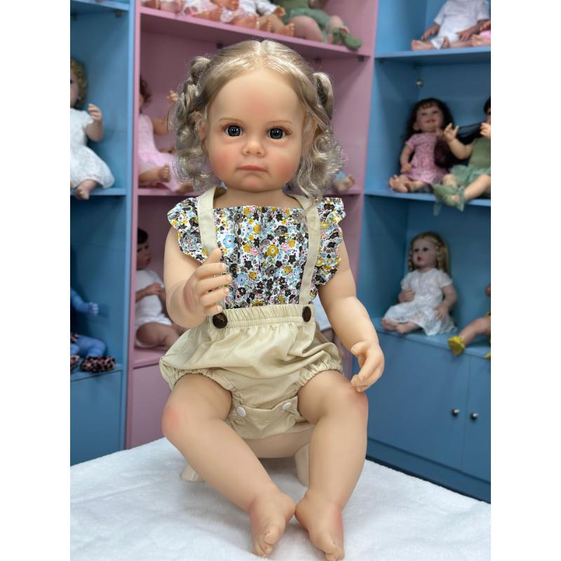 

55 см моющаяся реалистичная мягкая ручная роспись имитация куклы реборн дети сопровождают игровую куклу Girl