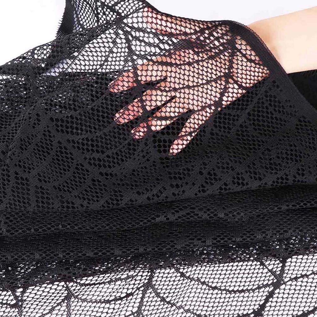 Halloween Decoration Fireplace Mantle Decorations Black Lace Spiderweb Table Runners Fireplace Cover Halloween Party Supplies