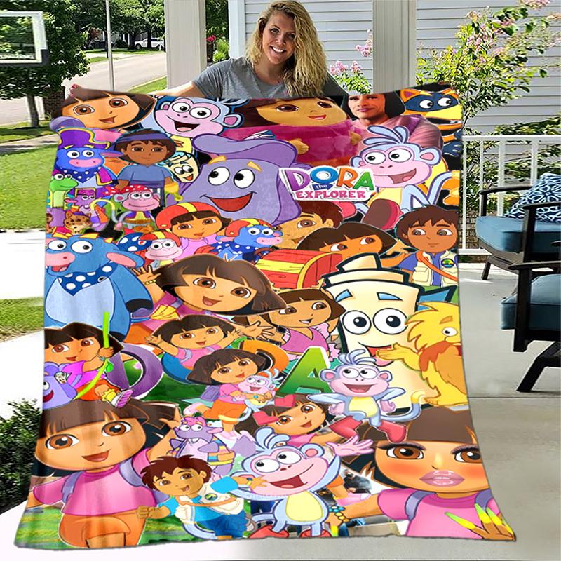 1pc Blanket D-Doras The Explorer1 Print Design, Lightweight Blanket for Sofa, Bed- Soft &Warm, Gift for All Seasons Like Christmas, Halloween