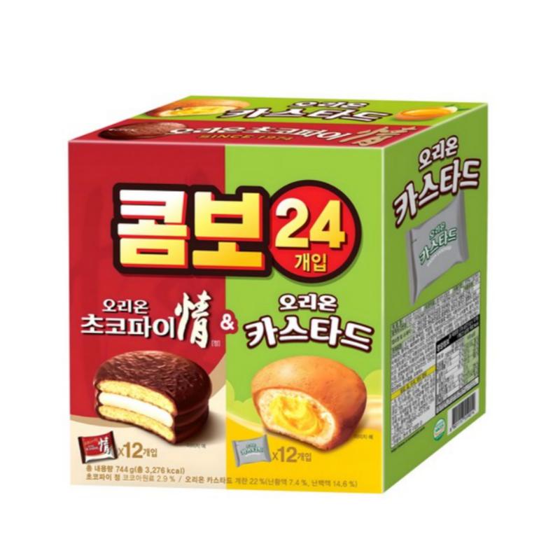 

Orion Combo Pack – Choco Pie Jeong 12P + Custard Cream Cake 12P (Total 744g)