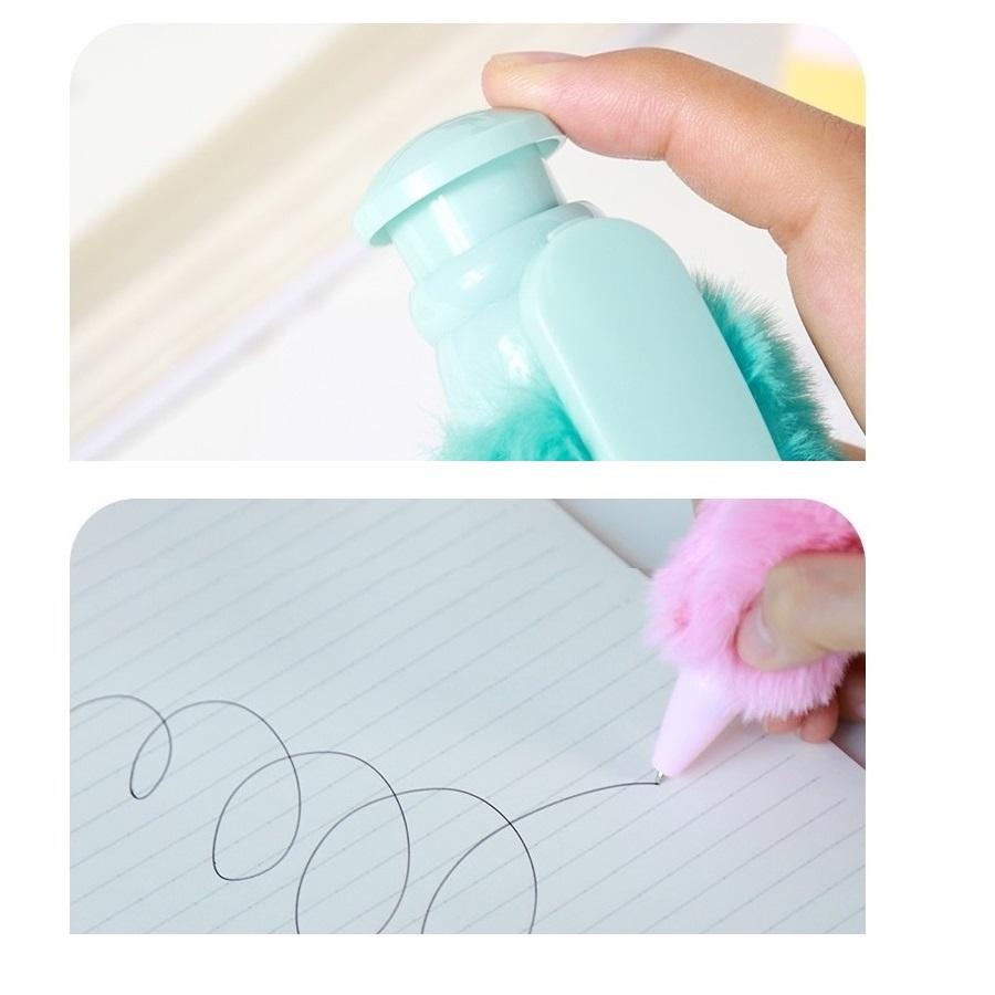 1pcs Jumbo Fluffy Roller Ball Pen 1.0mm Ballpoint Black Color Ink for Writing Office School