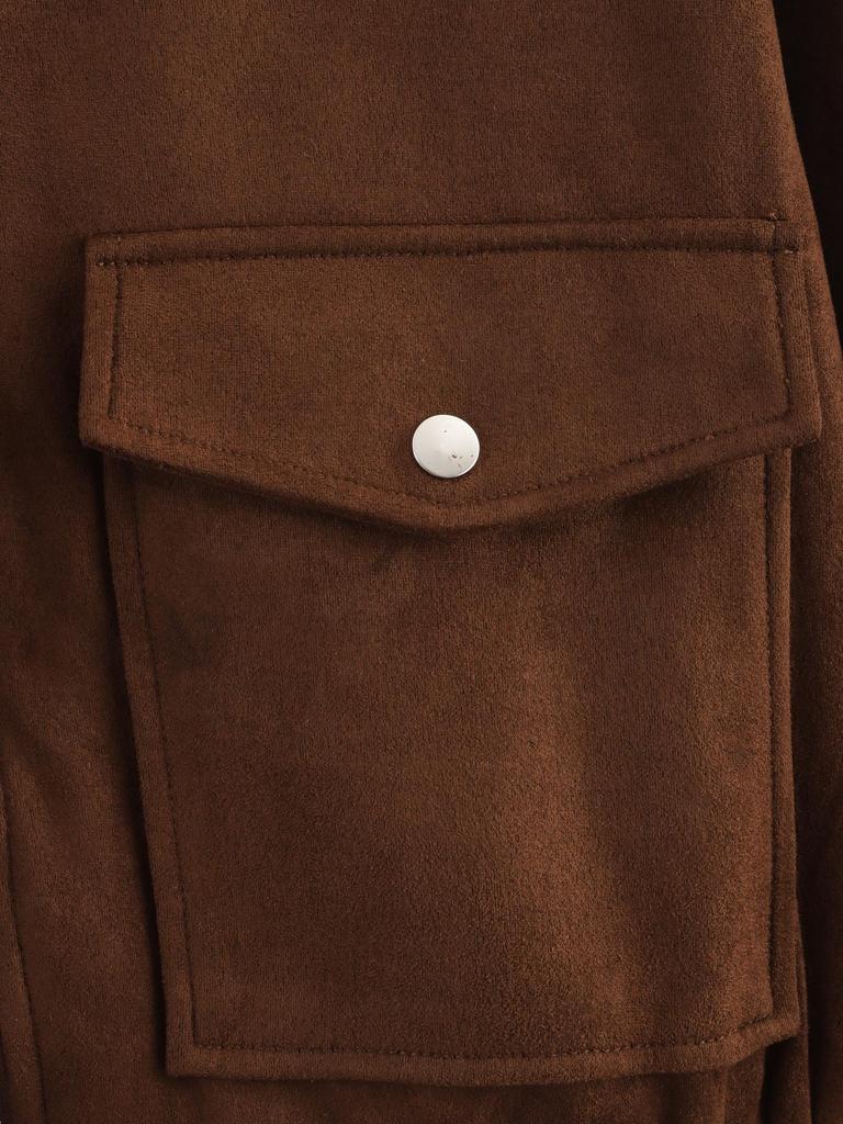 European & American Women's Suede Texture Jacket Coat