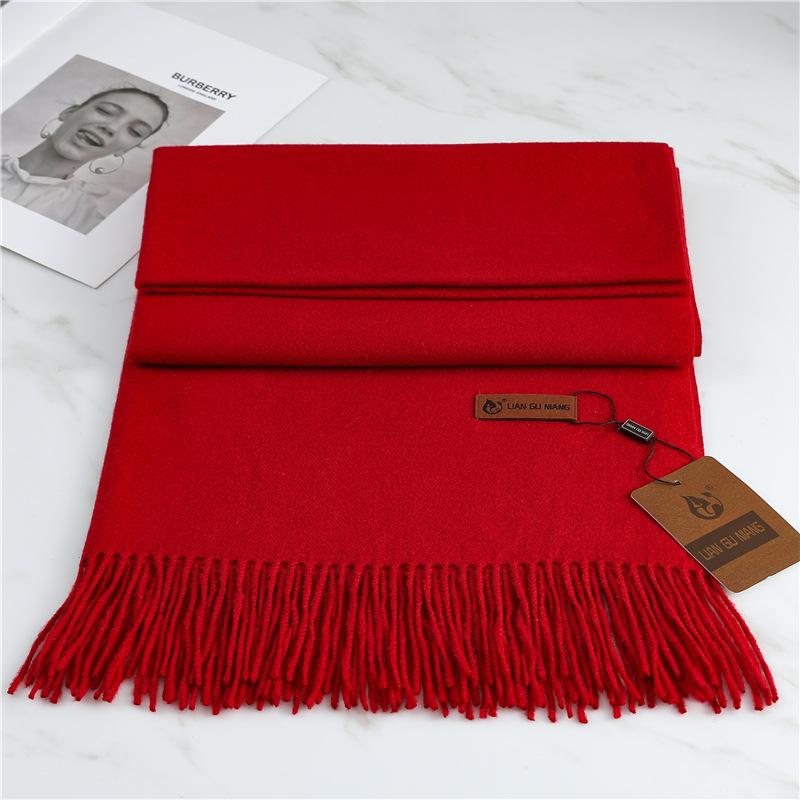 Scarf Imitation Cashmere 29 Colors Thick Warm Solid Color Scarf Shawl Women'S Winter Fashion Tassel Versatile Scarf Men