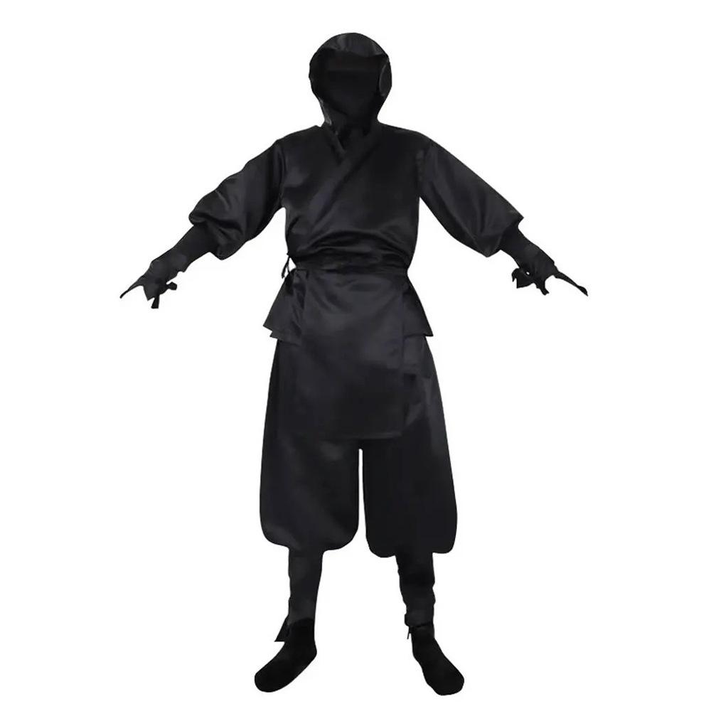 Japanese Black Ninja Costume Halloween Costume Men Dark Assassin Night Costume Samurai Costume Halloween Show Samurai Costume