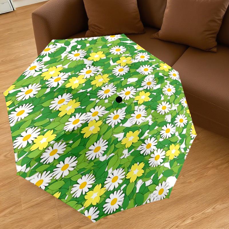 1PC Flowers Leaves Umbrella-8-Rib Reinforced Portable Folding Travel Suitable for All Seasons Outdoor Daily Use  -J0359