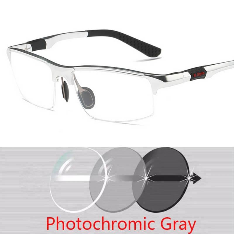 Fashion Sports Eyewear Aluminum Magnesium Half Frame Glases For Outdoor Myopia Prescription 0 -1.0 -1.5 -2.0 -3.0 To -6.0