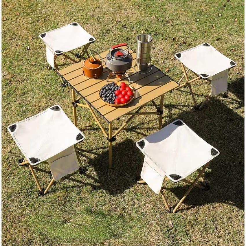 

Camping Chairs Outdoors Beach Chair Collapsible Foot Stool Hiking Train Travel Picnic Fishing Portable Folding Chair Seat Tools THY3373-S-Beige