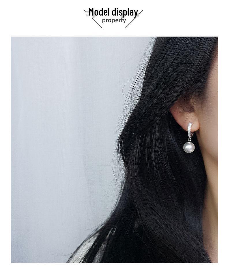 S925 Sterling Silver Heart Pearl Dangle Earrings - Exquisite, Stylish, Face-Slimming Jewelry for Women