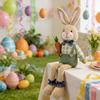 Plüschhase Schreibtischdekoration Retro Rustikal Osterhase Puppe mit Beinen Formbare Ohren für Tischdekoration