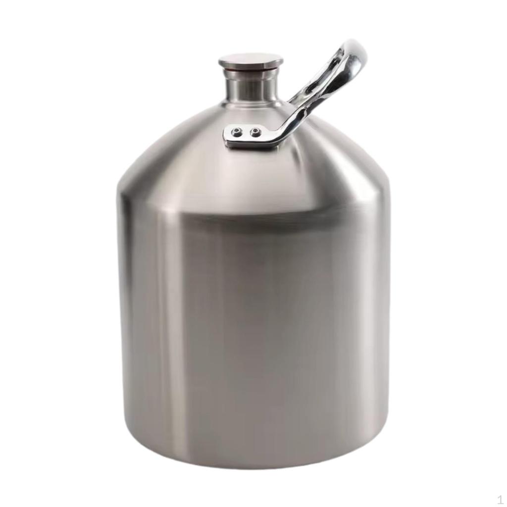 304 Stainless Steel Beer Growler Keg Home Brew Accessories Keep Fresh with Handle,