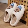 Fashion Winter Cartoon Animal Warm Fluffy Slippers Women Closed Toe Thick Plush Slides Woman Indoor Flat Heel Non-Slip Cotton Shoes
