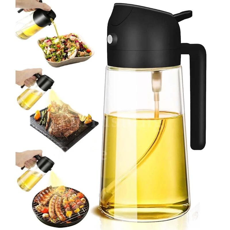 2-in-1 Oil Dispenser Bottle Sprayer Oil Kitchen Olive Oil Sprayer for Cooking Mister for Air Fryer, BBQ, Salad Frying with Brush