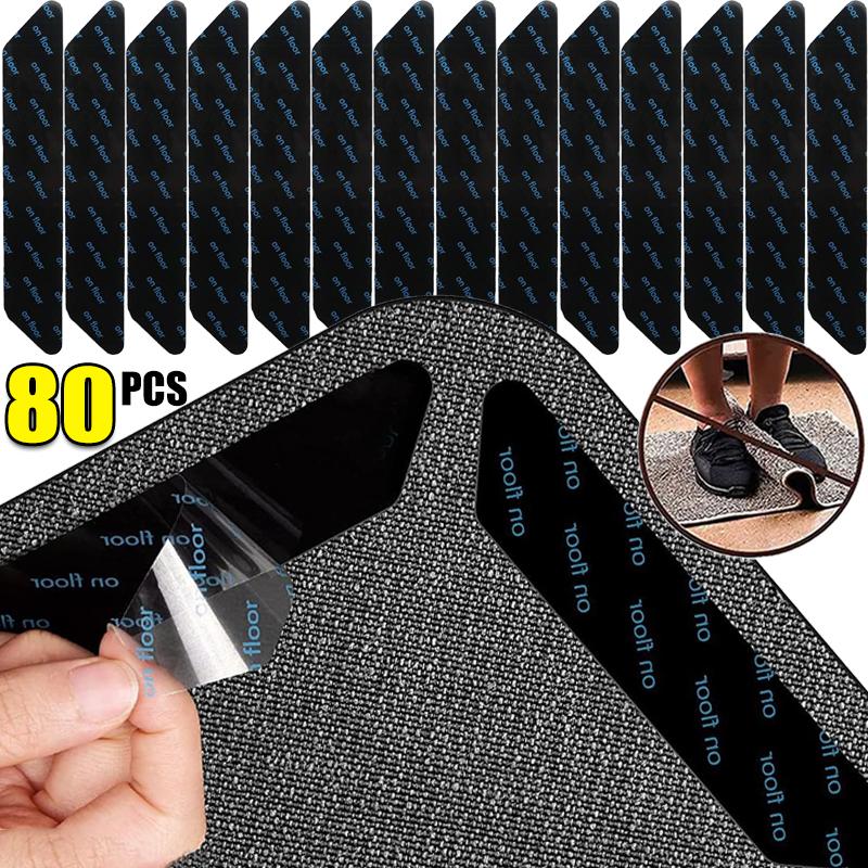 Carpet Non-slip Sticker Reusable Washable Anti Curling Carpet Patch Fixed Stickers Floor Rug Mat Tape Gripper Corner Mat