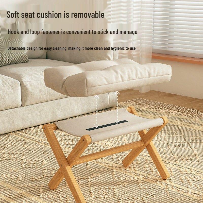 Taburet pliabil din lemn masiv pentru schimbarea pantofilor, canapea și suport pentru picioare de birou