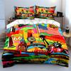 Colorful USA Cityscape Art Decor Bedding Set with 1 Duvet Cover 2 Pillowcases Single Double King Queen, Gift