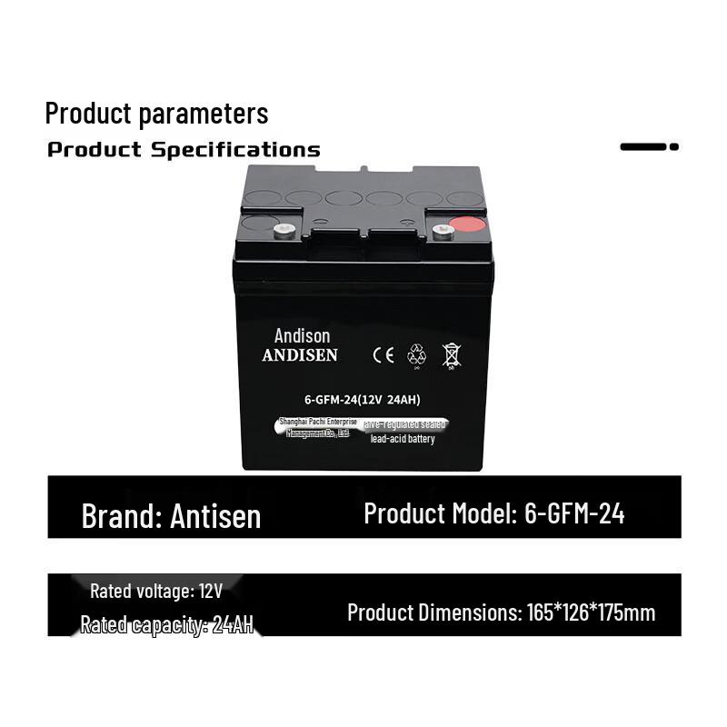 Andyson 6-GFM-24 12V 24AH Valve-Regulated Sealed Lead-Acid Battery