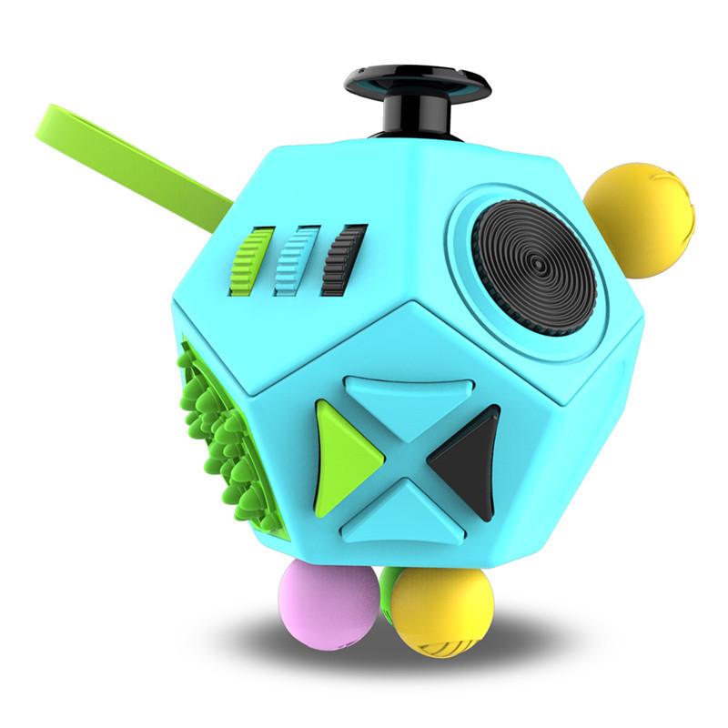 Fidget Cube Edc Anti Stress Relief Toys Anxiety Antistress Sensory Fidgeting Dice Toy For Kids Adults Autism Adhd Focus 12 Sides