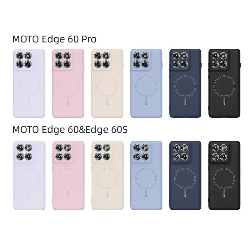 Offical Phone Case For Motorola Moto Edge 60S 60 Pro Hand Feel Liquid Silicone Magnetic Soft Mobile Phone Cover
