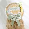 Elegant Bonnet Flower Lace SunHat Breathable Hat Summer Tea Party Holiday Vacation Decors Western Vintage Hat