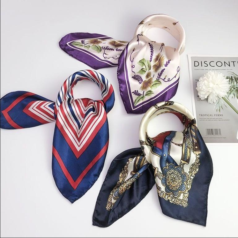 3 balení malých hedvábných šátků korejská verze všestranný podzimní dekorativní malý čtvercový šátek hedvábný šátek malý šátek