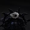 Retro Black Zircon Adjustable Open Ring for Men Silver-plated Copper Gothic Punk Edgy Jewelry Accessories Cool Gift