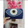 Women Handbag Affordable Designer Blue Evil Eye Clutch Funky Crossbody Sling Bag Sexy Shoulder Bag Handheld Purse Gift for Her Friend Mom