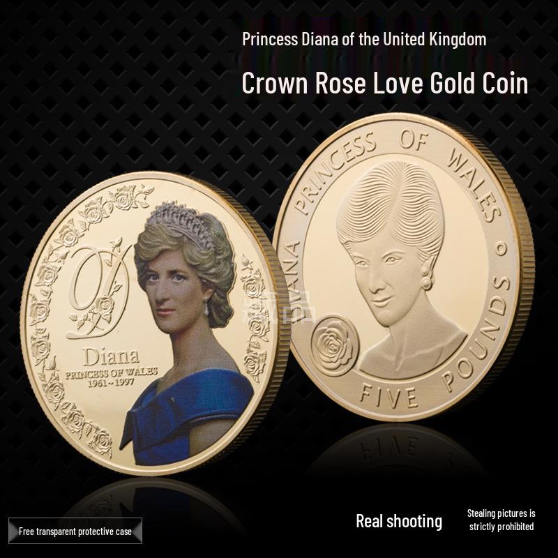 Princess Diana Gold-Plated Commemorative Coin Badge