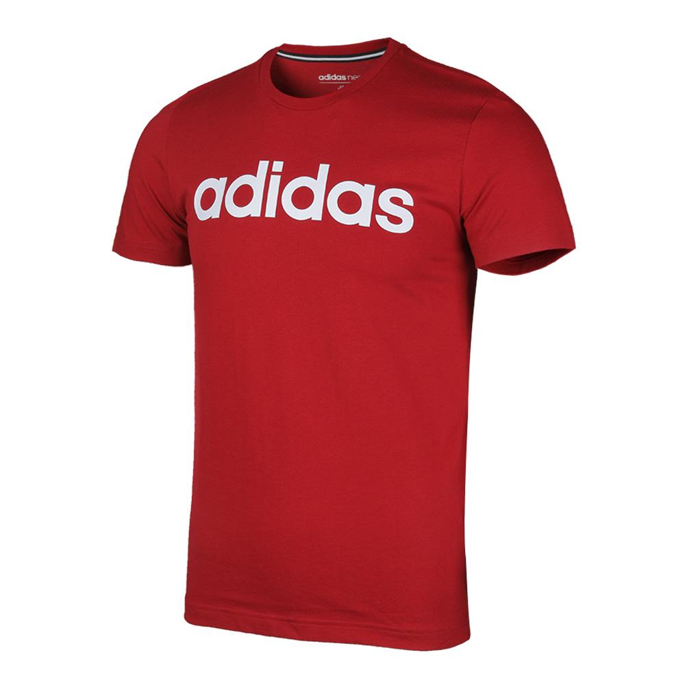 Adidas Neo Cotton Round Neck Pullover Letter Short Sleeve T-Shirt Men T-Shirts Red EI4710