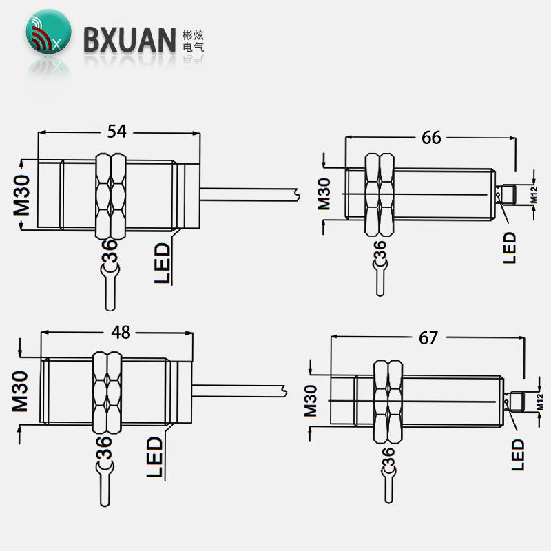BXUAN M30 Inductive Proximity Switch Sensor Flush DC 10-30V AC90-250V NPN PNP NO NC Output