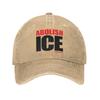 Fashion Abolish ICE Design Black Re Baseball Cap Men Women Distressed Denim Sun Cap Outdoor Summer Adjustable Caps Hat