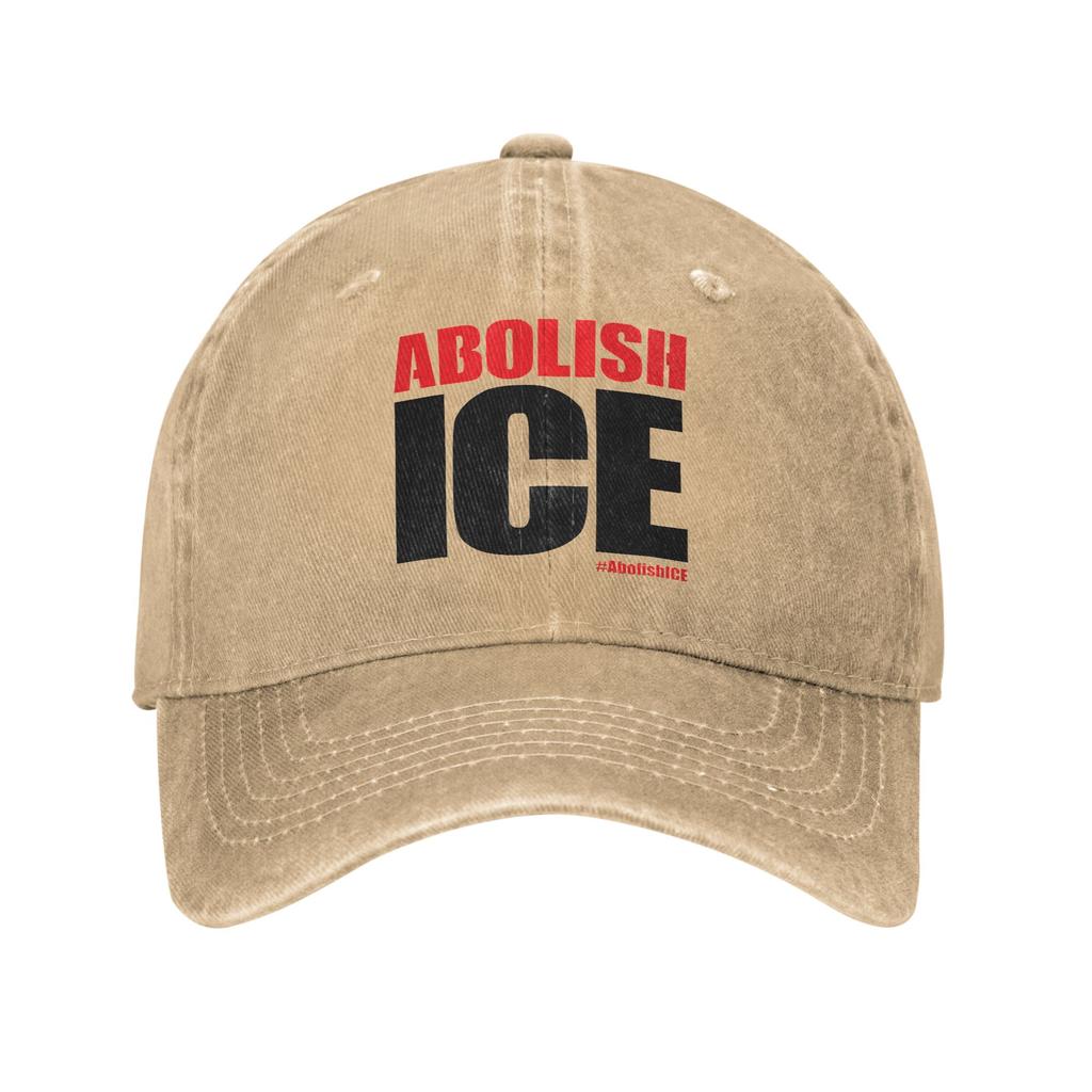 Fashion Abolish ICE Design Black Re Baseball Cap Men Women Distressed Denim Sun Cap Outdoor Summer Adjustable Caps Hat