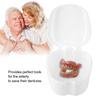 Denture False Teeth Storage Box Case With Filter Screen Dental Appliance White